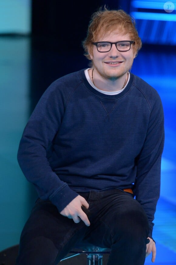 Ed Sheeran sur le plateau de l'émission "Che Tempo Che Fa" à Milan, le 12 mars 2017