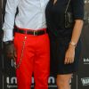 Djibril Cissé et sa compagne Marie-Cécile Lenzini - Ouverture du Festival Marrakech du Rire 2015. Le 13 juin 2015.
