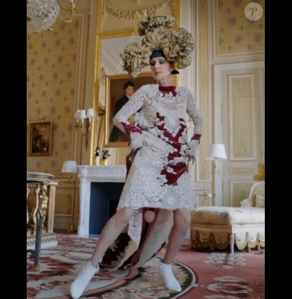 Capture d'écran de la vidéo du shooting de la diva Céline Dion pour Vogue. Instagram, juillet 2017