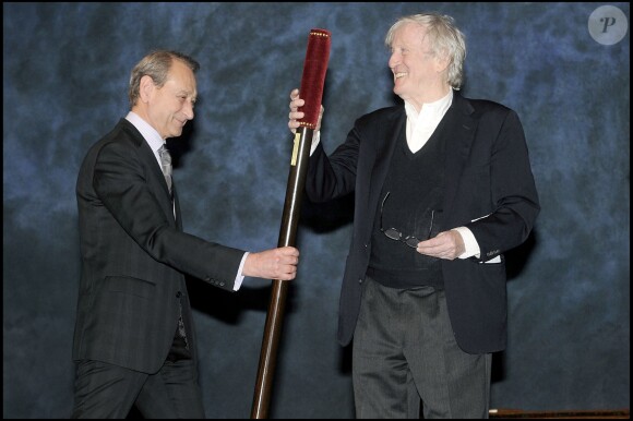 Claude Rich et Bertrand Delanoé à Paris en mai 2009.