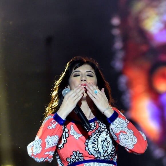 Exclusif - Nolwenn Leroy enceinte sur le plateau de l'Emission "La chanson de l'année fête la musique" dans les arènes de Nîmes, diffusée en direct sur TF1 le 17 juin 2017.  © Bruno Bebert/Bestimage