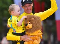 Christopher Froome fête avec son adorable fils Kellan son 4e sacre sur le Tour