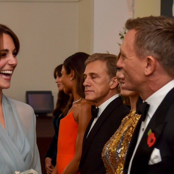 Sam Mendes, Kate Catherine Middleton, duchesse de Cambridge, Christoph Waltz et Daniel Craig - Première mondiale du film "James Bond Spectre" au Royal Albert Hall à Londres. Le 26 octobre 2015