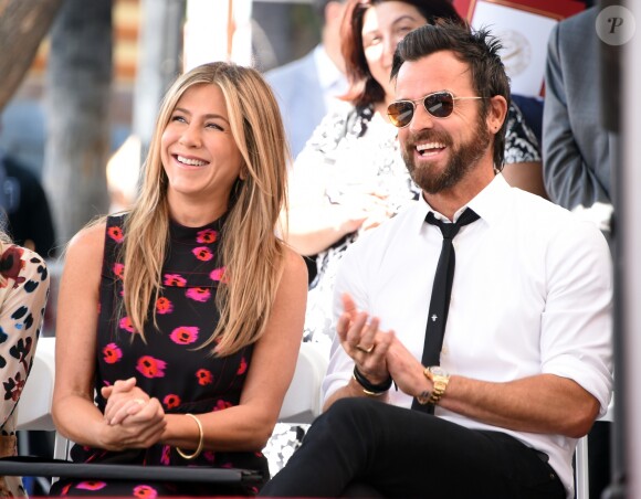 Jennifer Aniston et son mari Justin Theroux - Jason Bateman reçoit son étoile sur le Walk of Fame à Hollywood, le 26 juillet 2017
