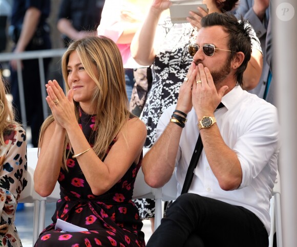 Jennifer Aniston et son mari Justin Theroux - Jason Bateman reçoit son étoile sur le Walk of Fame à Hollywood, le 26 juillet 2017