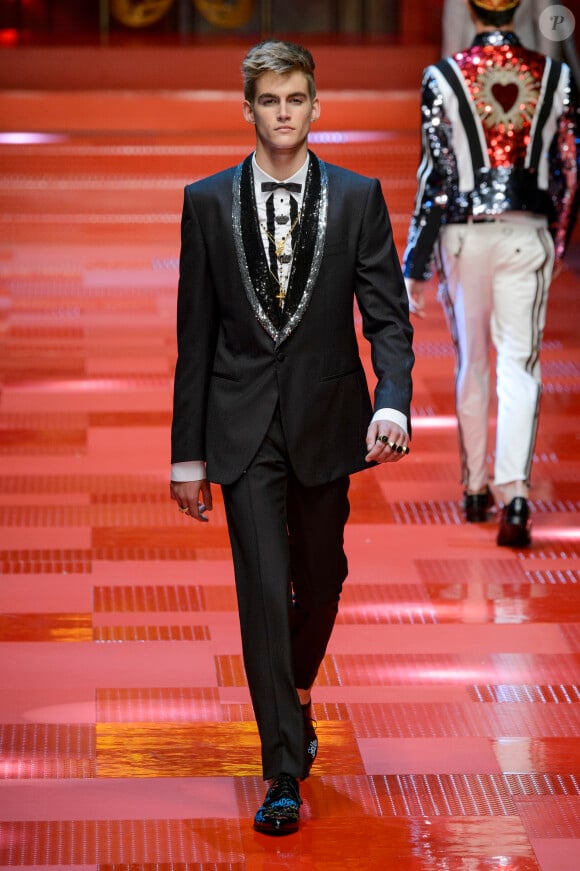 Presley Gerber - Défilé de mode "Dolce & Gabbana", collection homme printemps-été 2018 à Milan. Le 17 juin 2017.