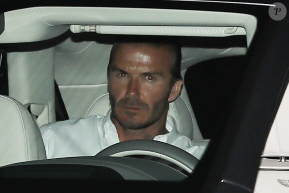 David et Victoria Beckham sont allés dîner avec Eva Longoria et José Baston au restaurant Giorgio Baldi à Santa Monica le 29 juillet 2017. À leur sortie ils se sont cachés des photographes.
