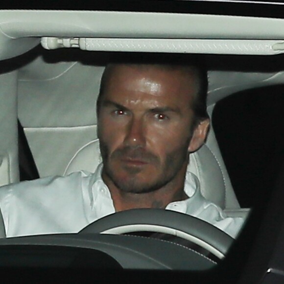 David et Victoria Beckham sont allés dîner avec Eva Longoria et José Baston au restaurant Giorgio Baldi à Santa Monica le 29 juillet 2017. À leur sortie ils se sont cachés des photographes.