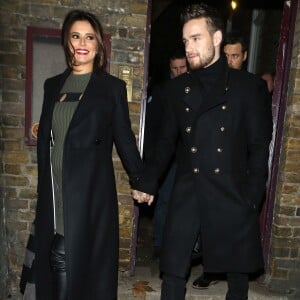 Cheryl Cole (Cheryl Fernandez-Versini) enceinte et son compagnon Liam Payne à la sortie de la chorale de Noël de l'église de St James à Londres. 29 November 2016