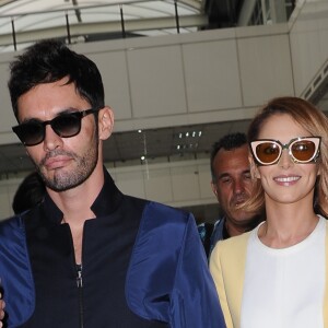 Cheryl Fernandez-Versini et son mari Jean-Bernard Fernandez-Versini arrivent à l'aéroport de Nice le 14 mai 2015 - 68 ème Festival international du Film de Cannes
