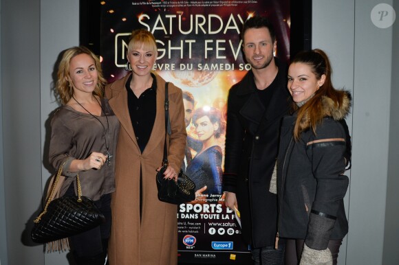 Exclusif - Emmanuelle Berne, Katrina Patchett, Christian Millette et Denitsa Ikonomova (Danse avec les stars) à la générale de la comédie musicale "Saturday Night Fever" au Palais des Sports de Paris le 9 février 2017. © Coadic Guirec - Dominique Jacovides / Bestimage