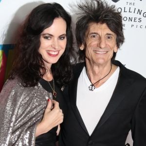 Ronnie Wood avec sa femme Sally Humphreys à l'exposition des Rolling Stones à New York, le 15 novembre 2016