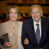 Les parents de la reine Maxima des Pays-Bas, María del Carmen Cerruti Carricart et Jorge Zorreguieta, le 11 octobre 2016 à l'occasion d'une conférence à l'université catholique de Buenos Aires. Jorge Zorreguieta est mort le 8 août 2017 à 89 ans.
