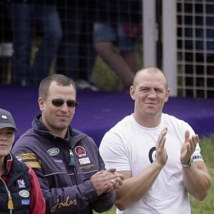 From L-R Autumn Phillips husband Pete Phillips, England rugby star Mike Tindall, HRH Princess Royal and Mark Phillips watch on as Zara Phillips retires her world championship winning horse Toytown, at The Festival of British Eventing at Gatcombe Park in Glouctershire, UK, 7th August 2011. Photo by SWNS/ABACAPRESS.COM07/08/2011 - Stroud