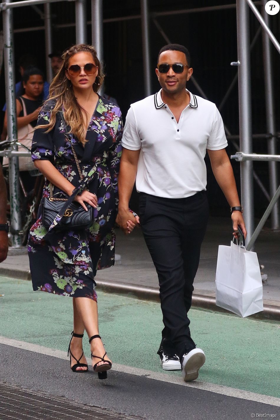 John Legend et sa femme Chrissy Teigen à New York le 29 juillet 2017.