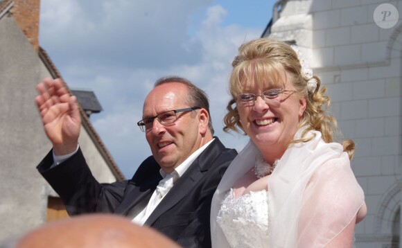 Exclusif - Mariage de Véronique et Thierry (L'amour est dans le pré, saison 9) à Valençay. Parmi les invités figuraient les anciens participants de l'émission. Le 23 mai 2015.