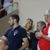 Victoria Silvstedt était présente avec son compagnon Maurice Dabbah dans les tribunes lors du match de Ligue 1 entre l'AS Monaco et l'Olympique de Marseille au stade Louis II à Monaco, le 27 août 2017. © Agence/Bestimage