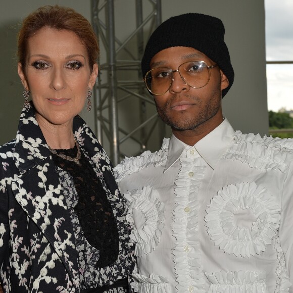Céline Dion et Law Roach - People Front Row du défilé de mode Haute-Couture automne-hiver 2016/2017 "Giambattista Valli" à Paris le 4 juillet 2016 .