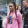 Demi Lovato quitte son hôtel à New York le 18 août 2017.