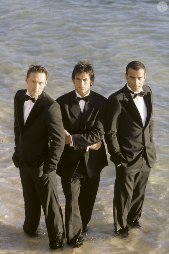 Dans les caraibes, à Saint-Barthélemy, le groupe 2BE3, Filip NIKOLIC, Adel KACHERMI et Frank DELAY le 12 mars 1998.