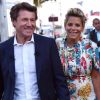 Christian Estrosi, le maire de Nice, et sa femme, Laura Tenoudji durant le traditionnel Lou Festin Nissart autour de Christian Estrosi organisé à Nice par l'association des Amis du Maire sur la Coulée Verte privatisée pour l'événement le 1er septembre 2017. Plus de 5000 personnes etaient présentes à ce rendez vous annuel niçois. Après les discours, place au repas Nissart avec en plat principal des raviolis à la daube. © Bruno Bebert/Bestimage01/09/2017 - Nice