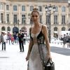 Exclusif -Céline Dion quitte l'hôtel Royal Monceau et se rend dans les salons de la boutique "Schiaparelli" sur la place Vendôme à Paris le 1er aout 2017.