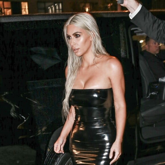 Kim Kardashian arrivant au défilé de mode Tom Ford lors de la Fashion week à New York, le 6 septembre 2017