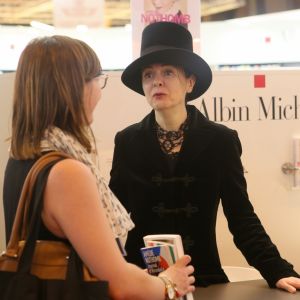 Amélie Nothomb au 37ème Salon du Livre à la Porte de Versailles à Paris, le 24 mars 2017. © CVS/Bestimage