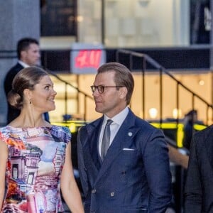 La reine Silvia, le roi Carl XVI Gustaf, la princesse Victoria, le prince Daniel, le prince Philip, La princesse Madeleine de Suède, enceinte, au concert organisé après la session inaugurale du Parlement suédois le 12 septembre 2017 à Stockholm.