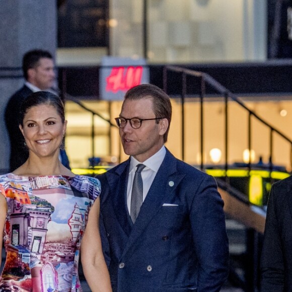 La reine Silvia, le roi Carl XVI Gustaf, la princesse Victoria, le prince Daniel, le prince Philip, La princesse Madeleine de Suède, enceinte, au concert organisé après la session inaugurale du Parlement suédois le 12 septembre 2017 à Stockholm.