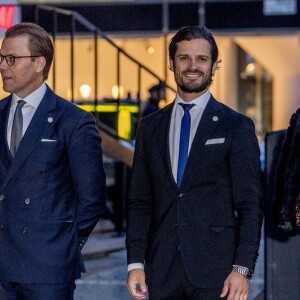 La princesse Victoria, le prince Daniel, le prince Carl Philip et la princesse Madeleine de Suède, enceinte, au concert organisé après la session inaugurale du Parlement suédois le 12 septembre 2017 à Stockholm.