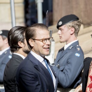 La princesse Madeleine de Suède, enceinte, lors de la session d'ouverture du Parlement à Stockholm le 12 septembre 2017.
