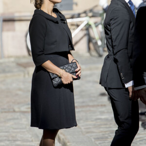 La princesse Madeleine de Suède, enceinte, lors de la session d'ouverture du Parlement à Stockholm le 12 septembre 2017.