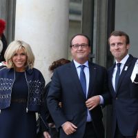 Brigitte Macron fière au côté du président, Hollande et Sarkozy pour les JO