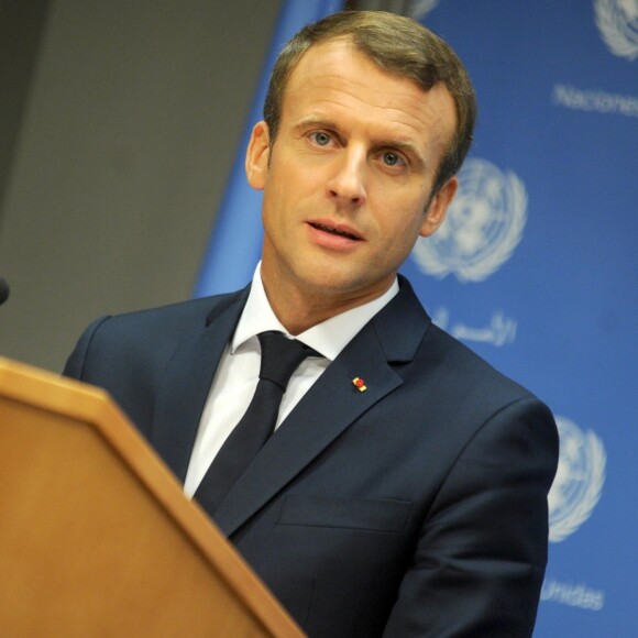 Le président de la République française Emmanuel Macron lors de la 72ème assemblée générale de l'organisation des Nations-Unis (ONU) à New York, le 19 septembre 2017. 