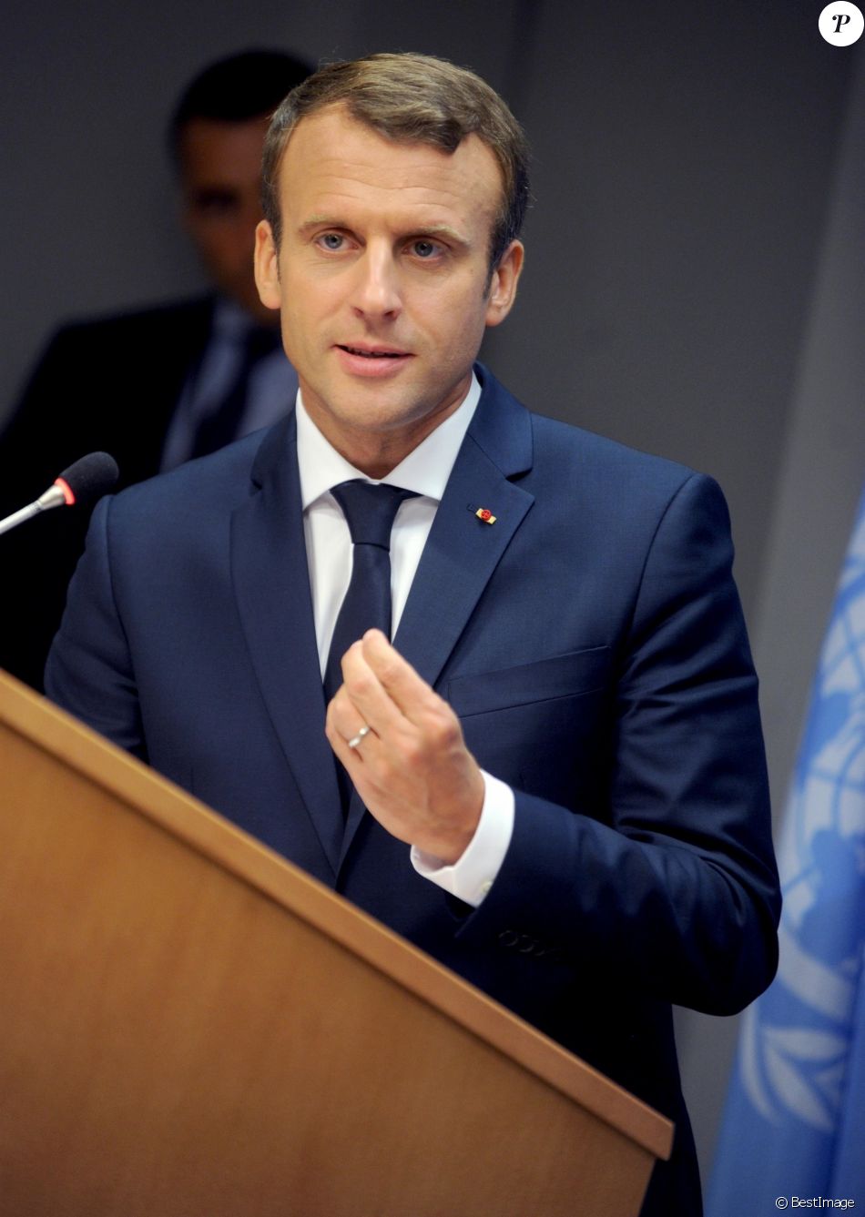 Le président de la République française Emmanuel Macron lors de la ...