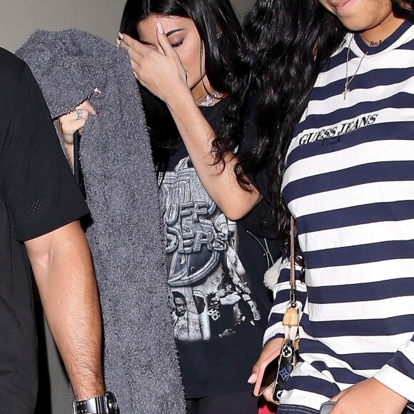 Exclusif - Kylie Jenner lors de sa soirée d'anniversaire pour ses 20 ans le 10 août 2017 à Los Angeles, où elle était accompagnée de son petit ami Travis Scott. Le jeune couple attend une petite fille, son premier enfant, pour 2018.