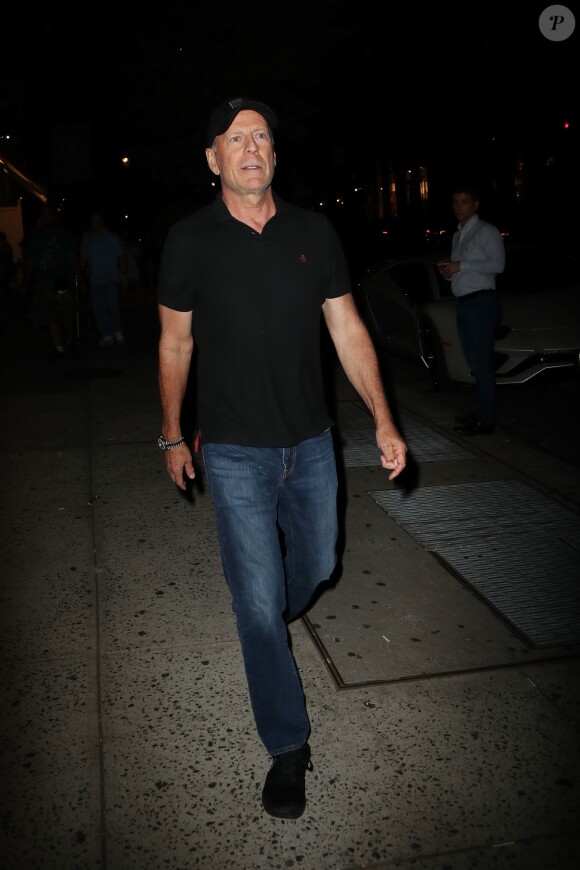 Bruce Willis au Socialista à New York le 23 septembre 2017 pour le dîner de fiançailles de Quentin Tarantino et sa compagne Daniella Pick.