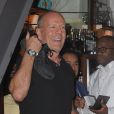 Bruce Willis en très grande forme au Socialista à New York le 23 septembre 2017 pour le dîner de fiançailles de Quentin Tarantino et sa compagne Daniella Pick.