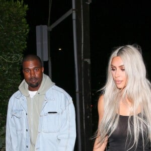 Exclusif - Kim Kardashian et son mari Kanye West sont allés diner en amoureux au restaurant Giorgio Baldi à Santa Monica le 23 septembre 2017