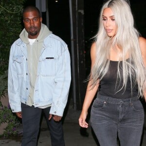 Exclusif - Kim Kardashian et son mari Kanye West sont allés diner en amoureux au restaurant Giorgio Baldi à Santa Monica le 23 septembre 2017