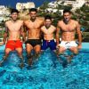 Enzo, Luca, Theo et Elyaz Zidane posent lors de vacances en Grèce. Photo postée sur Instagram le 26 juin 2017.