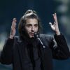Le portuguais Salvador Sobral remporte la 62ème édition du concours de l'Eurovision 2017 au Centre d'exposition international à Kiev en Ukraine, le 14 mai 2017. © Serg Glovny/Zuma Press/Bestimage
