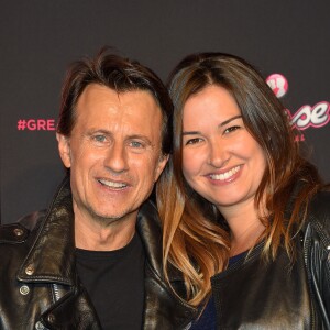 Vincent Perrot et sa compagne Virginie, enceinte - Générale de la comédie musicale "Grease" au Théâtre Mogador, à Paris, le 28 septembre 2017. © Coadic Guirec/Bestimage