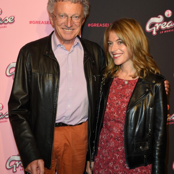 Nelson Monfort et sa fille Victoria - Générale de la comédie musicale "Grease" au Théâtre Mogador, à Paris, le 28 septembre 2017. © Coadic Guirec/Bestimage