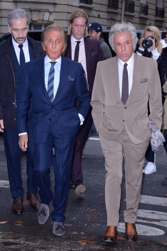 Valentino Garavani et Giancarlo Giammetti - Défilé de mode Valentino collection prêt-à-porter Printemps/Eté 2018 lors de la Fashion Week de Paris, le 1er octobre 2017.