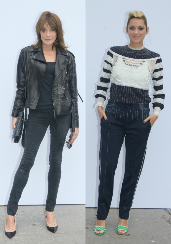 Carla Bruni et Marion Cotillard - Défilé de mode Valentino collection prêt-à-porter Printemps/Eté 2018 lors de la Fashion Week de Paris, le 1er octobre 2017.