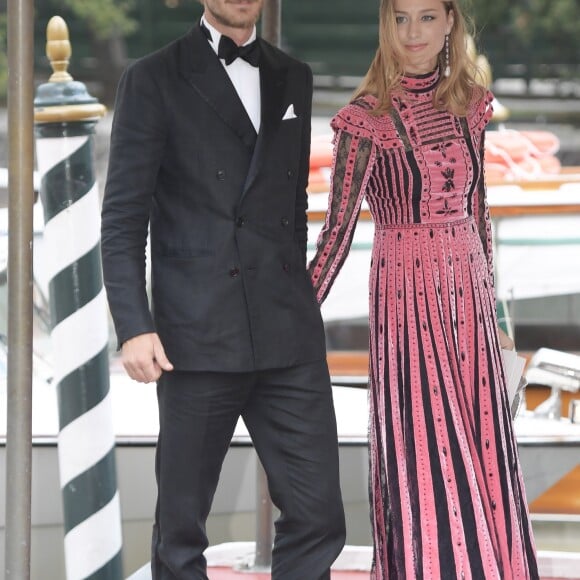 Beatrice Borromeo et Pierre Casiraghi lors de la soirée des "Franca Sozzani Awards" au 74e Festival International du Film de Venise, le 1er septembre 2017.