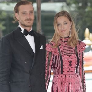 Beatrice Borromeo et Pierre Casiraghi lors de la soirée des "Franca Sozzani Awards" au 74e Festival International du Film de Venise, le 1er septembre 2017.