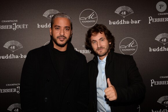 Exclusif - Le chanteur Slimane et Mickaël Miro - Dîner de gala caritatif de la "M Foundation" au Buddha Bar à Paris le 3 octobre 2017. © Rachid Bellak/Bestimage